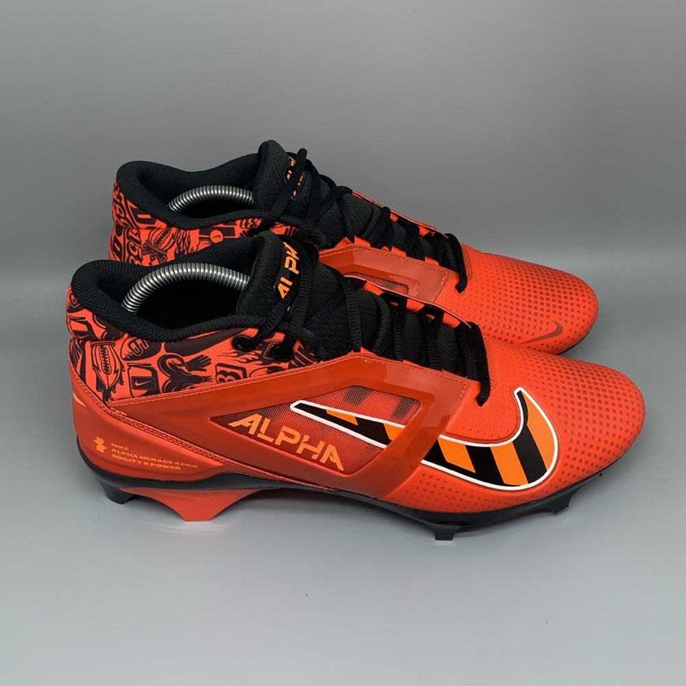 Nike Alpha Huarache Elite 4‎ Orange Football Cleats FQ3984-600 Men’s Sz 12 NEW